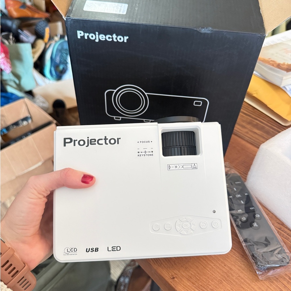 Compact White mini Projector